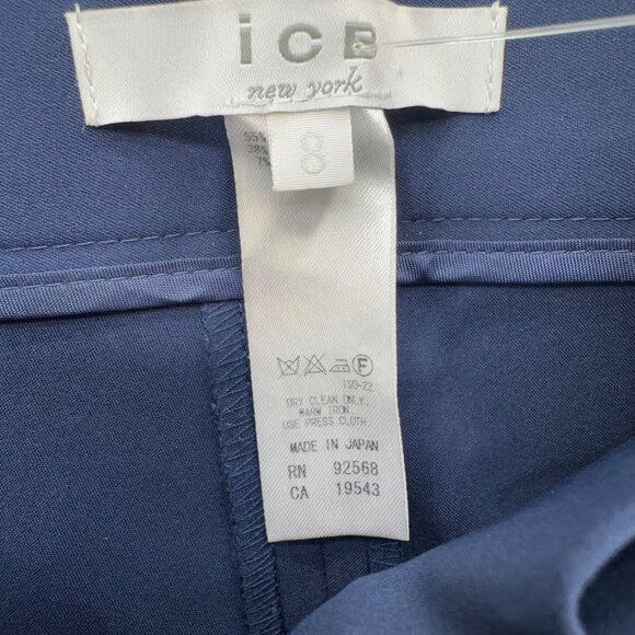 ICB New York Pants Womens Navy Blue Black Stripe Made in Japan Size 8 - Picture 4 of 9